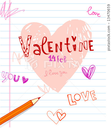 Valentine's doodles. Valentine's doodles. 13470659