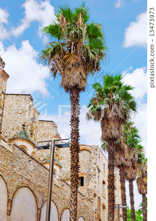 Beautiful historical landscape of the urban view Barcelona, Cata 13473973