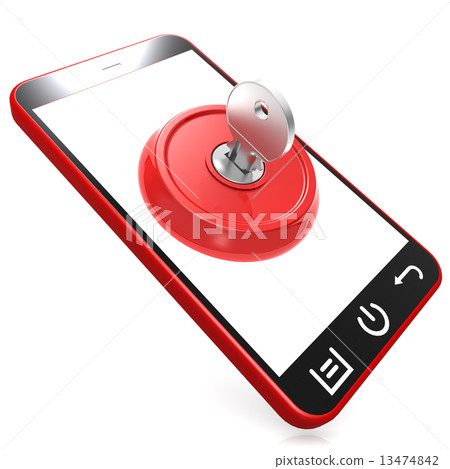 Red key on smartphone Red key on smartphone 13474842