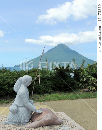 Kagoshima Satsuma Peninsula Landscape from Nagasaki Nose No.4 Taro Urashima Statue and Kaidoyama Kagoshima Satsuma Peninsula Landscape from Nagasaki Nose No.4 Taro Urashima Statue and Kaidoyama 13475259