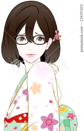 Wearing glasses women's troublesome face 13475303