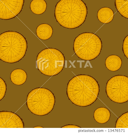 Tree rings saw cut tree trunk background. Seamless wallpaper. Ve 13476571