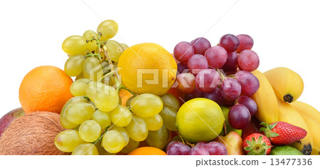 set of fruits isolated on white background 13477336