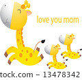 giraffe family cartoon 13478342