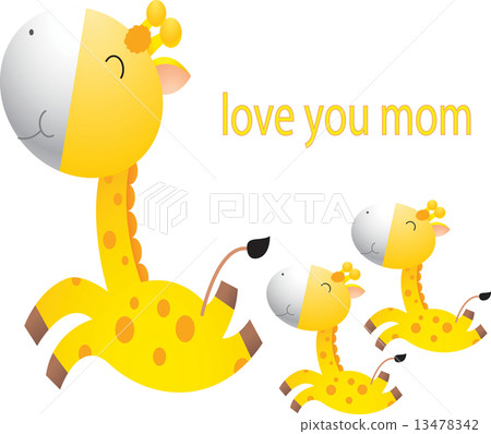 giraffe family cartoon giraffe family cartoon 13478342
