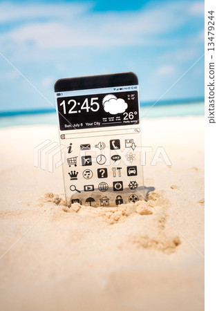Smart phone with a transparent display. Smart phone with a transparent display. 13479244