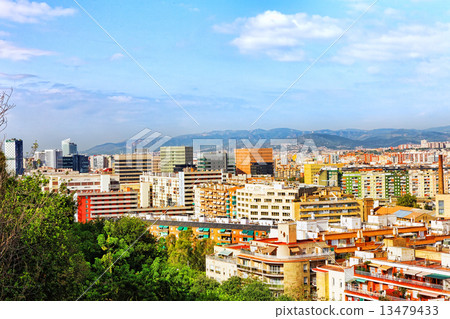 Panorama on Barcelona city from Montjuic castle.Catalonia. Spain 13479433