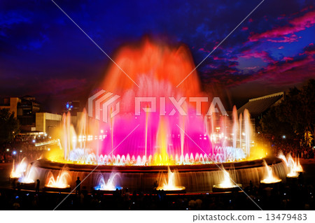 The famous Montjuic Fountain in Barcelona.Spain. 13479483