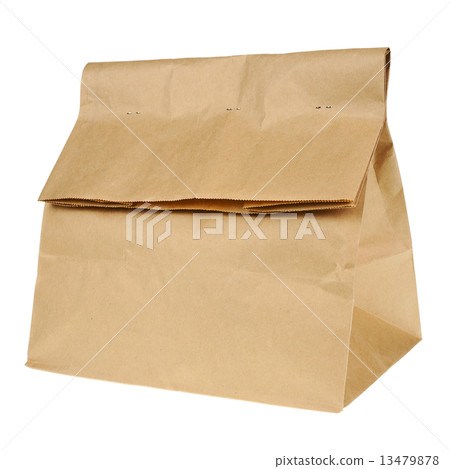 Lunch brown recycle paper bag isolated on white background. Lunch brown recycle paper bag isolated on white background. 13479878