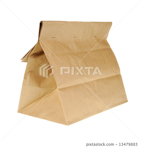 Lunch brown recycle paper bag isolated on white background. Lunch brown recycle paper bag isolated on white background. 13479883