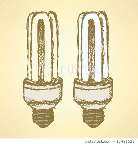 Sketch economic light bulb in vintage style 13481522