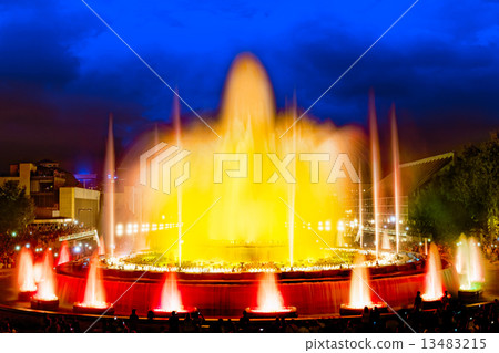 The famous Montjuic Fountain in Barcelona.Spain. 13483215