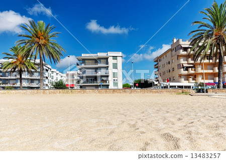 Seafront, beach,coast in Spain. Suburb of Barcelona, Catalonia Seafront, beach,coast in Spain. Suburb of Barcelona, Catalonia 13483257