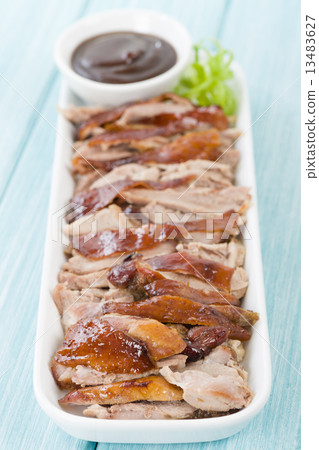 Peking Duck - Chinese duck with hoisin, cucumber & spring onion  13483627