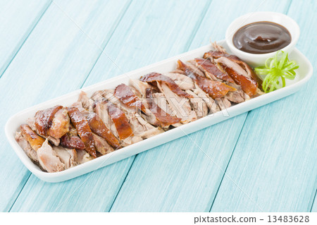 Peking Duck - Chinese duck with hoisin, cucumber & spring onion  13483628