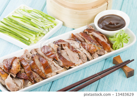Peking Duck - Chinese duck with hoisin, cucumber & spring onion  13483629