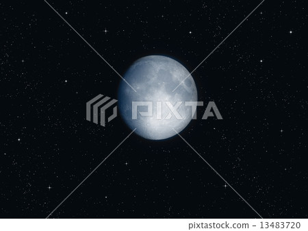 The moon in the night sky  13483720