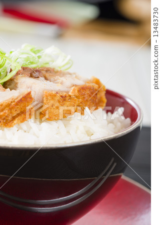 Siu Yuk - Chinese crispy roast pork belly and steamed rice. Siu Yuk - Chinese crispy roast pork belly and steamed rice. 13483730