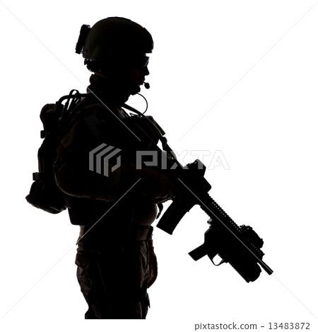 Silhouette of United States Army ranger Silhouette of United States Army ranger 13483872