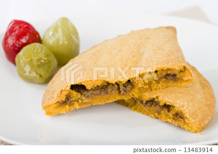Caribbean Lamb Pattie - Jamaican pastry with spicy lamb  13483914