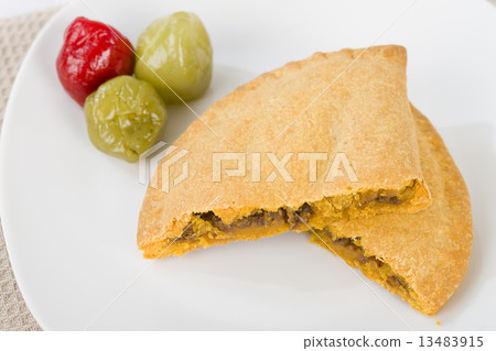 Caribbean Lamb Pattie - Jamaican pastry with spicy lamb  13483915