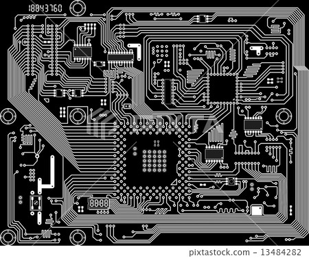 Electronic dark computer background - Stock Illustration [13484282] - PIXTA