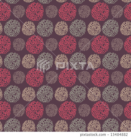 Seamless pattern with round doodle elements 13484882