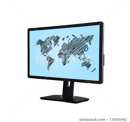 world map on screen world map on screen 13485042