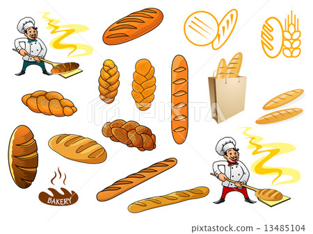 Bakers and isolated baguettes 13485104