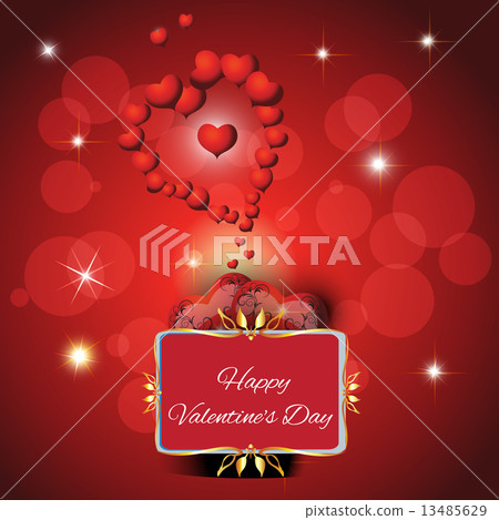 Festive red background with two hearts Festive red background with two hearts 13485629