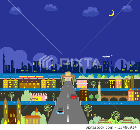 城市的夜景 13486914