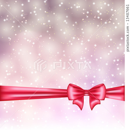 Glowing background with gift bow ribbon 13487661
