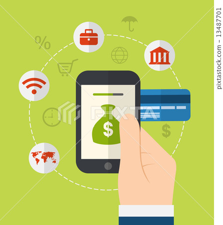 Concepts of online payment methods. Icons for online payment gat Concepts of online payment methods. Icons for online payment gat 13487701