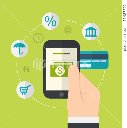 Concepts of online payment methods. Icons for online payment gat Concepts of online payment methods. Icons for online payment gat 13487702