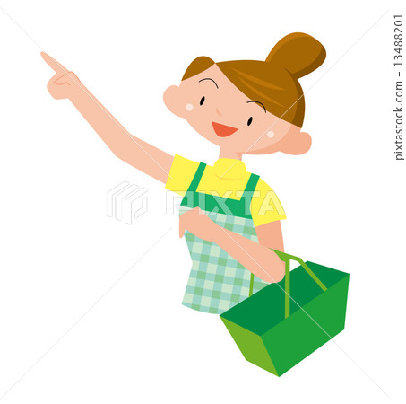 A Finger Pointing With A Shopping Basket Stock Illustration