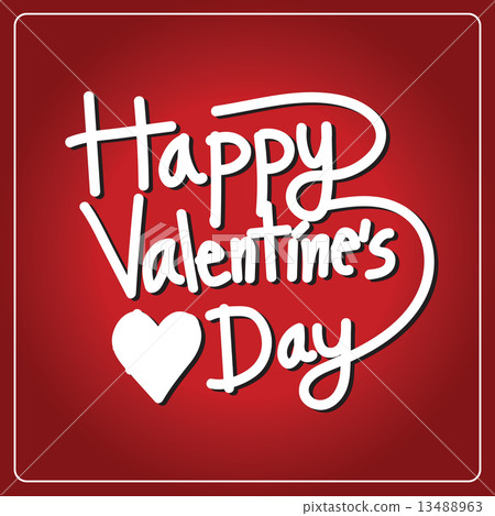 Happy Valentine's Day lettering Card , vector illustration 13488963