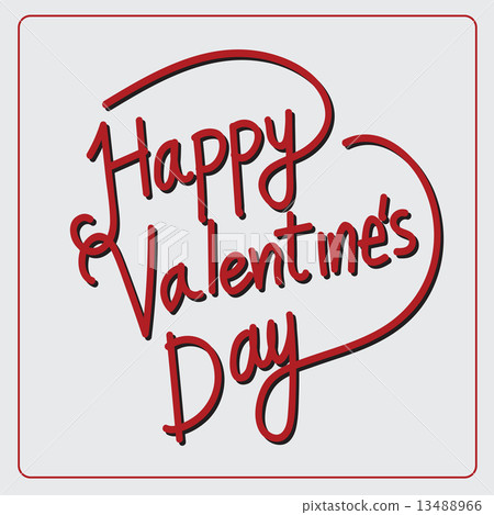 Happy Valentine's Day lettering Card , vector illustration 13488966