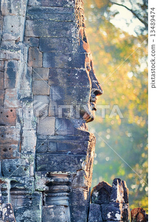 Bayon temple statue, Angkor, Siem Reap, Cambodia Bayon temple statue, Angkor, Siem Reap, Cambodia 13489474