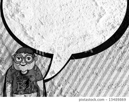 People thinking people talking and Speech Bubble on Cement wall People thinking people talking and Speech Bubble on Cement wall 13489869