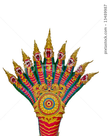 Nine of Naga head  Thai sculpture 13489987