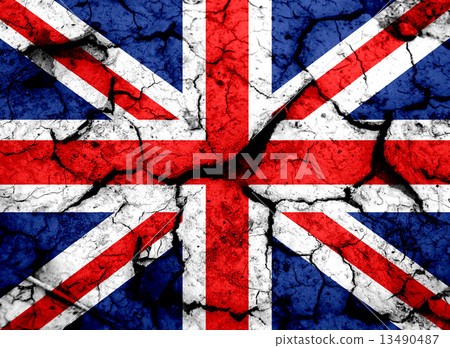 National flag of UK , the United Kingdom of Great Britain and No 13490487