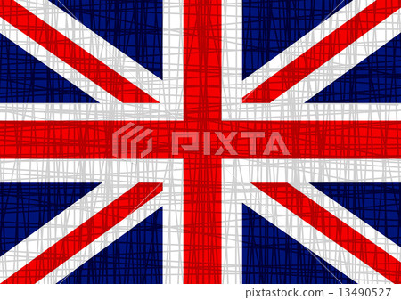 National flag of UK , the United Kingdom of Great Britain and No 13490527