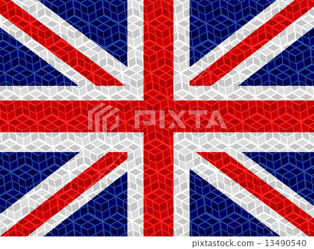 National flag of UK , the United Kingdom of Great Britain and No 13490540