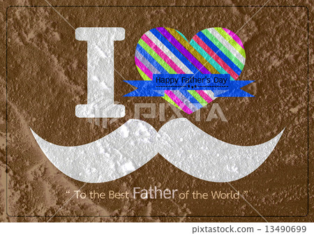 Father's Day card with mustache on Cement wall texture backgrou Father's Day card with mustache on Cement wall texture backgrou 13490699