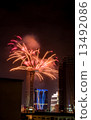 Townscape of Ho Chi Minh City, Vietnam (New Year's Fireworks on 1 January 2015) 13492086