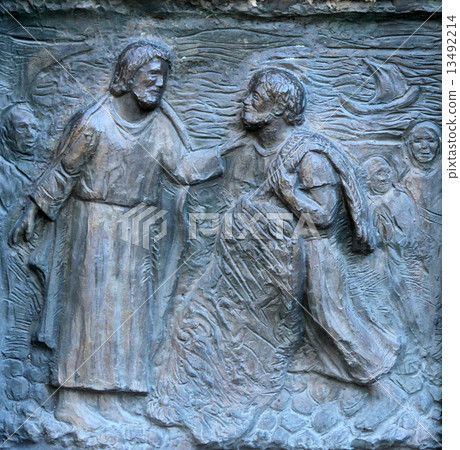 Detail of the door at the church of St Peter at Montmartre, Paris 13492214