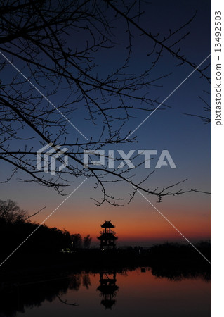 Tamagawa ruins at dusk Tamagawa ruins at dusk 13492503