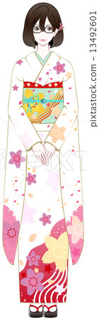 Kimono wearing glasses 13492601