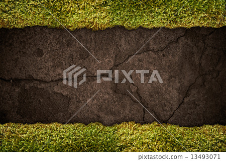 Soil texture with frame of grass 13493071