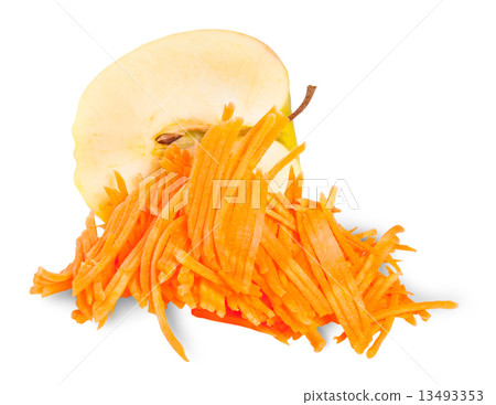 Half An Apple With Grated Carrot 13493353